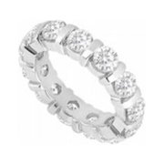 Fine Jewelry Vault UBAGR200CZ325 2 CT Wedding Bands Bar Set CZ Eternity Band in Sterling Silver 925