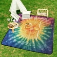 thumbnail image 6 of Colorful Tie Dye Vortex Waterproof Picnic Blanket with Foldable Zipper, Suitable for Outdoor Use, Suitable for Travel, Camping, Beaches, Parks, Grasslands, Picnic Blanket Accessories, 6 of 7