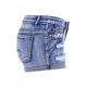 thumbnail image 4 of Pantalones cortos de mezclilla rasgados para mujer, cintura alta enrollada elástica XBTCLXEBCO agujero, 4 of 6