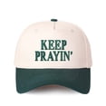 thumbnail image 5 of KEEP PRAYIN' Letter Embroidered Color Block Trucker Hat Unisex Adjustable Cotton Breathable Fashion Cap for Travel Daily Wear, 5 of 10