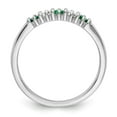 thumbnail image 2 of Auriga Fine Jewelry 14K White Gold 1/15 carat Diamond and Emerald Complete Band for Women Size- 7, 2 of 6