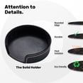 thumbnail image 5 of PAYOHTO Bright Colorful Stars Black Premium PU Leather Coasters Set - 6 Stylish Round Drink Coasters with Storage Box for Home and Office Use, 5 of 6