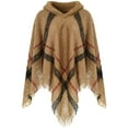 thumbnail image 1 of Women's Knit Plaid Warm Winter Poncho Sweater, 1 of 6