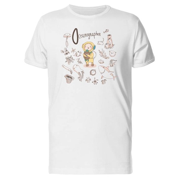 Oceanographer Doodle Equipment T-Shirt Men -Image by Shutterstock, Male 3X-Large