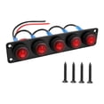 thumbnail image 2 of Colaxi Rocker Switch Panel Mount Red Light Led Panel Screw Mounting Waterproof on Off Toggle Switch for 12-24V Cars RV Realight 5 Gang, 2 of 8