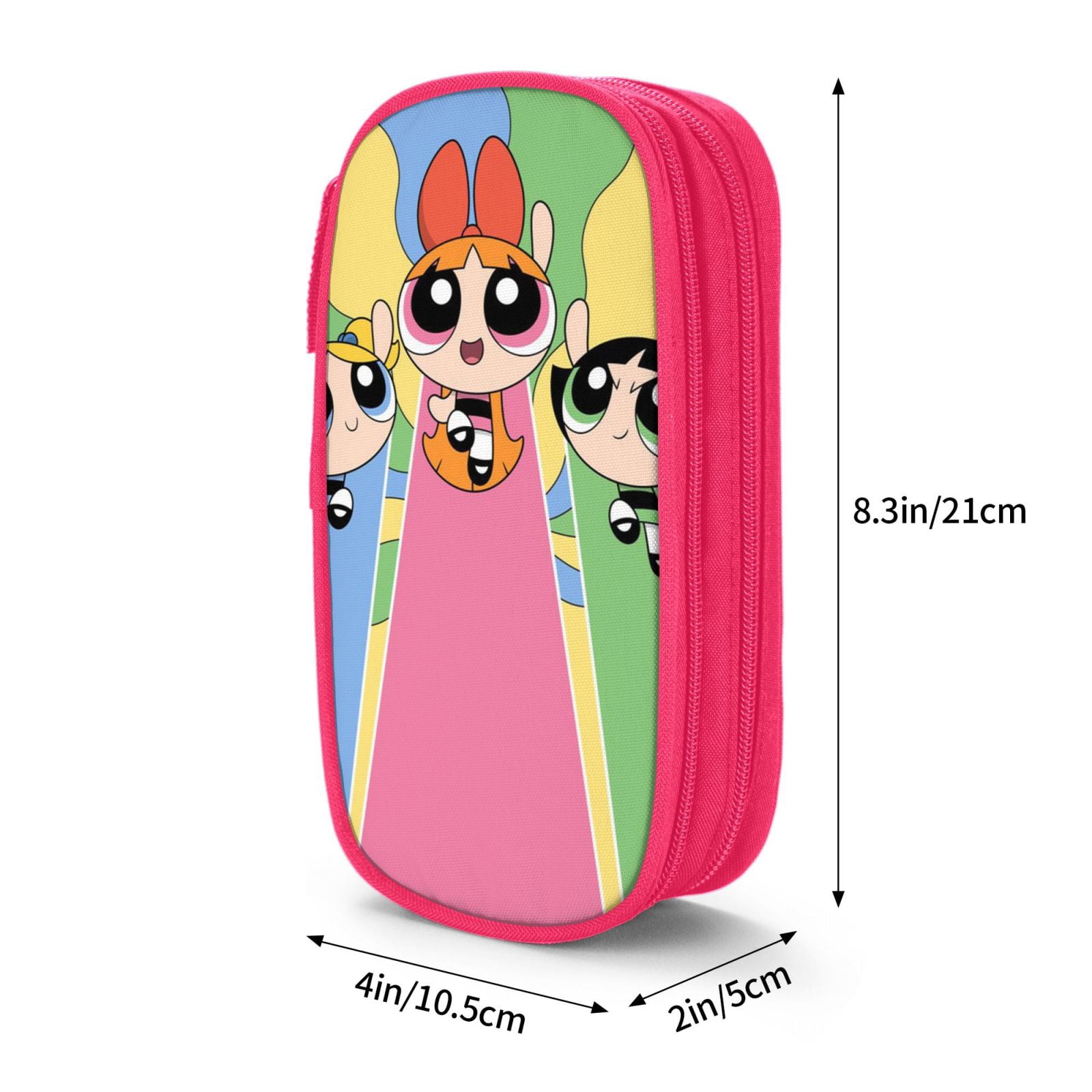 The Powerpuff Gi-rls Pencil Case Large Capacity Pencil Pouch Penbag Office Stationery Organizer Travel Makeup Bag Pink