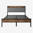 thumbnail image 3 of BTMWAY Full Bed Frame, Heavy Duty Full Size Metal Platform Bed with Storage Headboard with Charging Station, Industry Style Metal Bed Frame for Teens Adults, Holds 500lbs, No Box Spring Needed, Black, 3 of 8