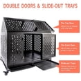 thumbnail image 6 of Createshao Heavy Duty Dog Crate Dog Cage, 45 inch Indestructible Metal Dog Kennel Lockable for Medium Large Dogs with Sturdy Door Lock and Removable Trays, Roof Top Access (Black with one Doors), 6 of 7