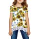 thumbnail image 2 of Gibobby Blusas De Moda Túnica informal para niñas pequeñas, estampado de flores florales, Tops de encaje, blusa suelta de manga corta, camiseta, Top （Blanco， 7-8 Años), 2 of 3