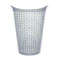 thumbnail image 2 of Mainstays Flexible Round Wicker Plastic Laundry Hamper, 3 Pack, Soft Silver, 2 of 10