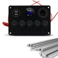 thumbnail image 4 of 5 Gang 12V 24V Inline Fuse Box LED Switch Panel Dual USB Car Boat Truck Camper, 4 of 9