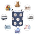 thumbnail image 6 of XMXT Collapsible Laundry Basket, Blue Floral Circle Print Waterproof Laundry Hamper, 40L Multicolor, 6 of 8