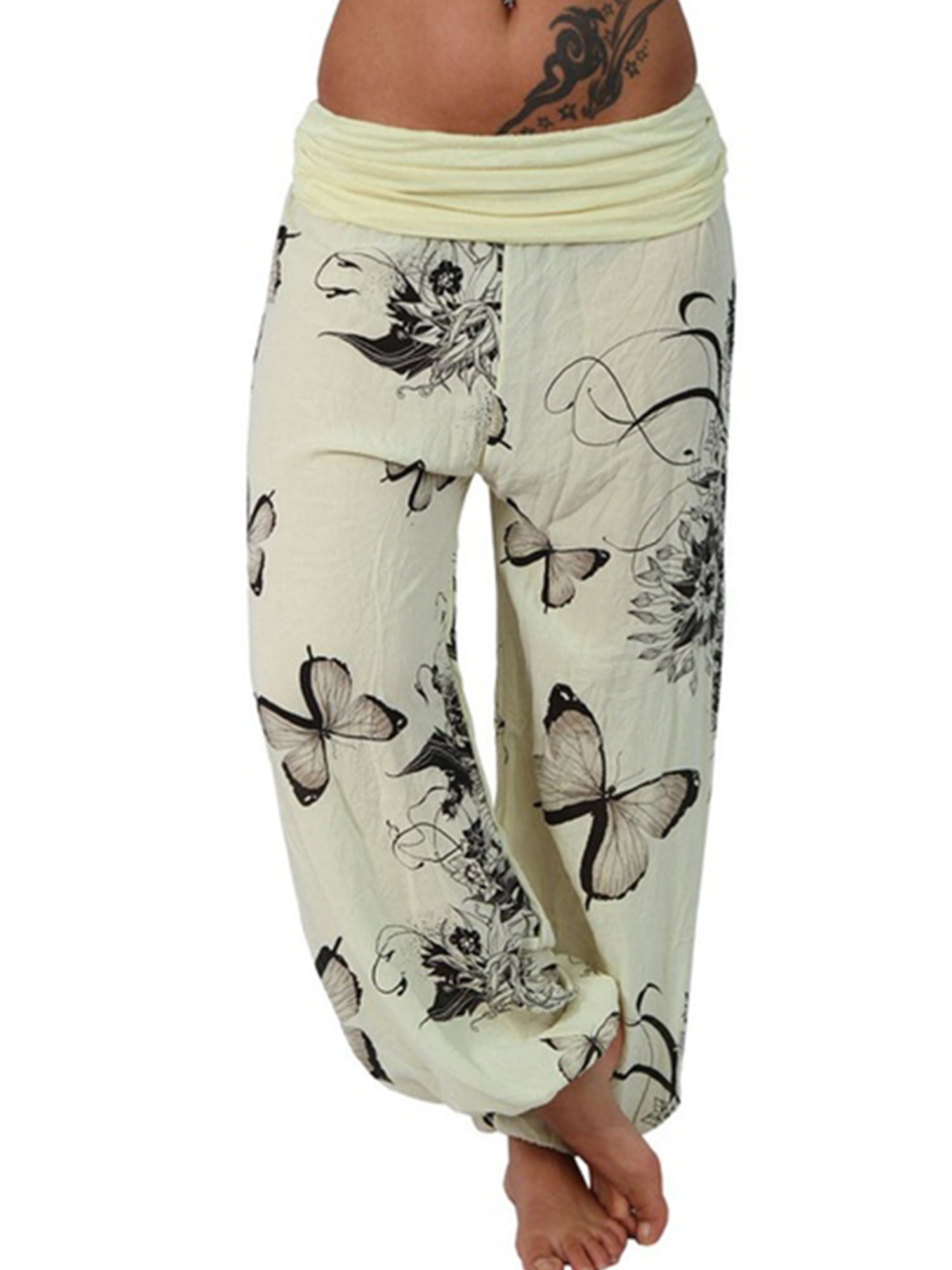 Boho Hippy Yoga Pants Colmkley Unisex Lantern Small Eyes Print Loose Sweatpants