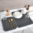 thumbnail image 4 of Rectangular Silicone Dish Drying Mat Heat Insulation Non Slip With Built In Drain Lip For Kitchen Counter, 4 of 8