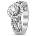 thumbnail image 3 of Jewelili 10K White Gold With 1 Cttw Round Natural White Diamonds Engagement Ring, Size 6, 3 of 6