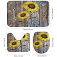 thumbnail image 3 of Shower Curtain Sets for Bathroom Sets, Wood and Fallen Leaves Pattern Printed on Shower Curtain Set with Rugs and Accessories, Suitable for Small Bathroom Gym Guest Bath, 72 x 72 inches, 3 of 8