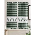 thumbnail image 5 of Farmhouse Green Plaid Bathroom Window Curtain, Vintage Country Cock Checkered Light Filtering Coffee Kitchen Curtains, Bedroom Living Room Curtains 2 Panel 84"x63", 5 of 6