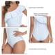 thumbnail image 3 of Traje de baño trajes de baño con volantes asimétricos de un hombro para la playa Amonsee Otros, 3 of 6