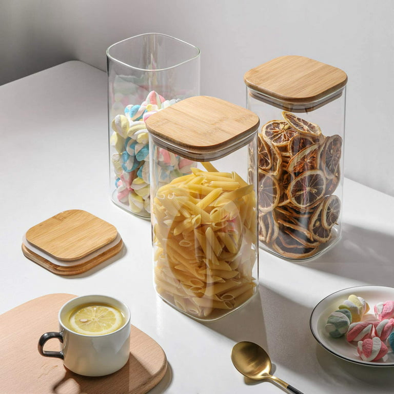 ComSaf Glass Spaghetti Pasta Storage Containers with Lids 71oz Set