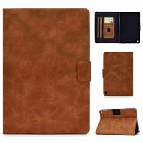 Dteck Case for All-New Fire HD 10 2021 and Fire HD 10 Plus(11th Generation,2021 Release), Slim Fit Shockproof PU Leather Wallet Card Stand Cover with Smart Auto Wake/Sleep,Brown