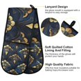 thumbnail image 2 of Yayeee Double Oven Mitt Kitchen Heat Resistant Baking 35" x7" Quilted Glove, Blue Art Pattern, 2 of 6