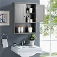 thumbnail image 3 of ZYPPP 28" H x 23.5" W Wall Mount Medicine Cabinets with Adjustable Shelf and 2-Door for Bathroom Laundry Living Room-Grey, 3 of 9
