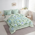 thumbnail image 3 of Feelyou Bohemian Blue Flower Twin Bedding Sets 7-Piece, Western Mandala Floral Bedding Comforter Set, Vintage French Style Reversible Sheet Sets, Luxury Bedroom Decor, 3 of 8