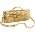 thumbnail image 2 of Monedero de mano NEWROGENG de piel tejida para mujer, color dorado, 2 of 7