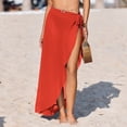 thumbnail image 2 of Kaondbfi Womens Summer Fashion Beach Towel Women Sarong Ruffle Tie Swimsuit Cover Up Skirt Chiffon Beach Wrap Long Bathing Suit Cover, 2 of 5
