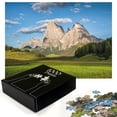 thumbnail image 2 of Ambesonne Green Landscape Jigsaw Puzzle Durable Cardboard, Langkofel Mountain, 1000 pcs, Sea Blue and Tan, 2 of 5