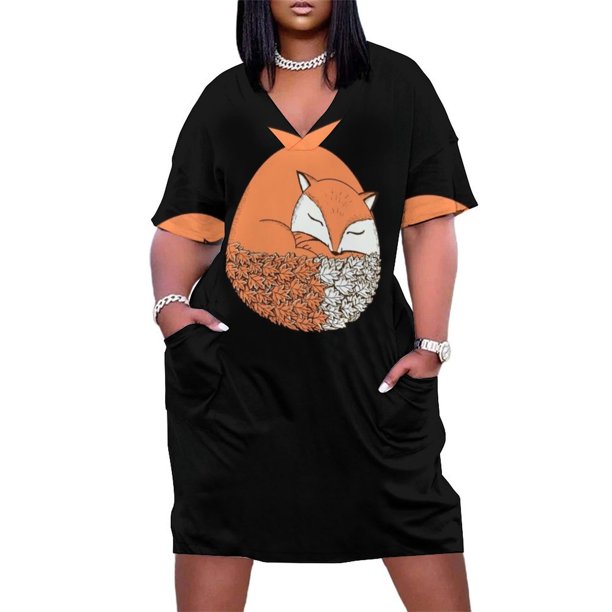 Fox Loose Pocket Dress vestidos de verano vestidos para mujer Vestidos de verano para mujer