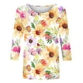 thumbnail image 3 of Aloohaidyvio Blouses for Women 3/4 Sleeve,Women's 3/4 Sleeve Round Neck T Shirt Cotton Half Sleeve Blouse Summer Casual Tunic Tops Loose Trendy Basic Tees, 3 of 3