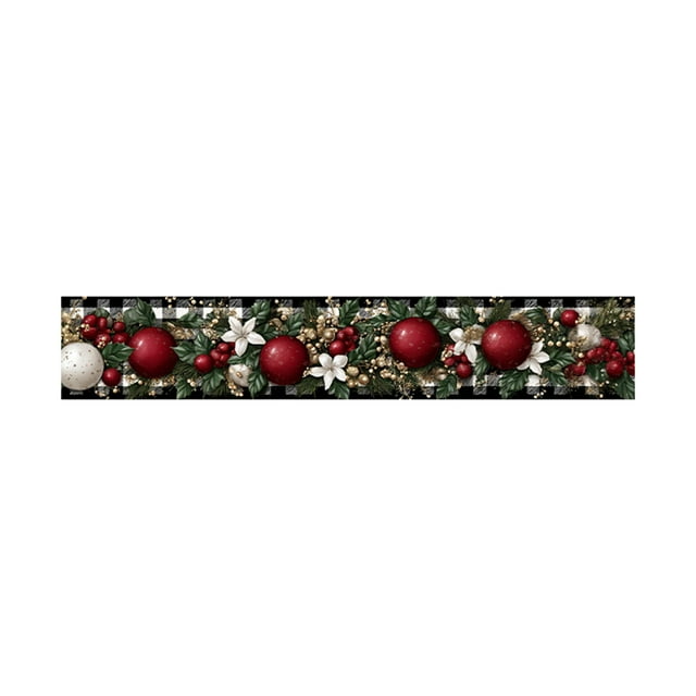 wycnly Waterproof Christmas Tablecloth Rectangular Holiday Dining Table Decor for Party 72x13in Polyester Xmas Decor