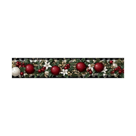 RKSTN Table Chemin de Noël 72x13 Pouces Nappe de Noël Drapeau de Table de Noël Imperméable Décoration Table Basse Longue Nappe Fournitures de Décoration de Noël Cadeaux de Noël