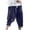 001-Blue, variant on Capris Pants for Men Loose Comfortable Tight Waist Drawstring 3/4 Length Pants Retro Fashion Idea Print Wide Leg Pants Casual Versatile Cropped Trousers
