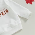 thumbnail image 4 of Infant Kids Two-Piece Outfit Long Sleeve Pumpkin Letter Print Sweatshirt With Solid Color Pants Infant Boy Outfits Kids Clothes Size 6-12 Months, 4 of 8