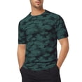 thumbnail image 2 of ZHOGXU Male T Shirt Summer Short Sleeved Crew Neck Camouflage Print Workout Sports Breathable Top For Outdoor Activities,Dark Green,L, 2 of 7