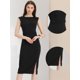 thumbnail image 2 of Vestido tubo de trabajo Allegra K Negro M sin mangas, 2 of 6