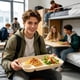 thumbnail image 4 of Bandeja de plástico compartimentada para niños, plato dividido para niños pequeños para el almuerzo escolar, comedor en casa | Bandeja de refrigerios seccionada con control de porciones, 4 of 6