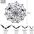 thumbnail image 3 of 5-pack Halloween Spider Decorations Set - Fireplace Scarf Round Table Cover Lace Tablecloth Spider Web Lampshade 60 Pieces Scary 3d Bats, 3 of 5