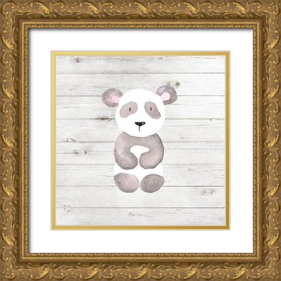 Robinson, Tamara 20x20 Gold Ornate Wood Framed with Double Matting Museum Art Print Titled - Watercolor Panda