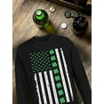 thumbnail image 6 of Tstars Mens Gift for St Patricks Day Big Irish American Flag with Clovers St Patricks Day Awesome Shirts Gift for Him Irish Shirt Pride Proud Irish Long Sleeve T Shirt, 6 of 7