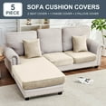 thumbnail image 6 of Sanmadrola Couch Covers Velvet Sofa Cushion Cover Stretch Machine Washable Universal Slipcover Furniture Protector for Couches Sectional Sofas, Cream, 6 of 10