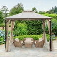thumbnail image 2 of Segmart 10X10FT Softtop Metal Gazebo with Mosquito Net,Sturdy Heavy Duty Double Roof Canopy,Galvanized Steel Design Outdoor Tent,Suitable for Gardens,Patio,Backyard, 2 of 9