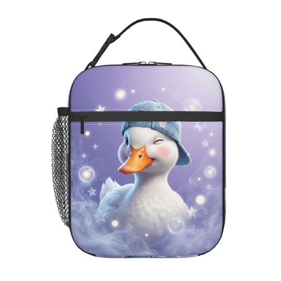 Duck Lunch Box Insulated Thermal Leakproof Cute Cartoon Duck Reusable Meal Prep Tote With Buckle Handle For Office Travel Picnic