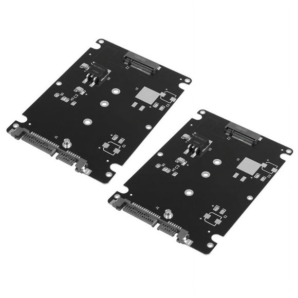2X Black B + M Key Socket 2 M.2 NGFF (SATA) SSD to 2.5 SATA Adapter Card with Case