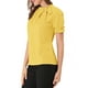 thumbnail image 4 of BLUSAS DE VERANO PARA MUJER INSPIRE CHIC Color Sólido Cuello con Lazo Mangas Cortas Blusas para Trabajar Amarillo XL, 4 of 7