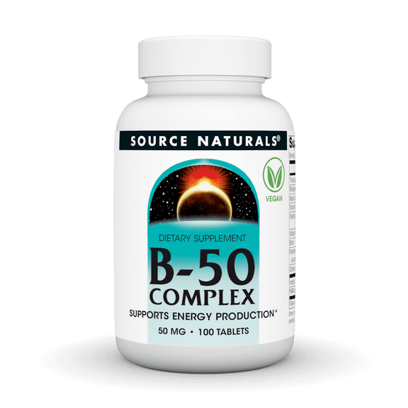 Source Naturals B-50 Complex - Supports Energy Production* -  50 mg - 100 Tablets