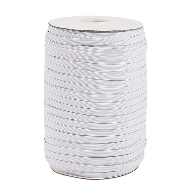 MasteelfCA 1 Roll 180m Flat Elastic Ribbon Band Polyester Face Mask Ribbon Clothing Accessories Belt Decor Supplies - 5mm (White)