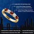 thumbnail image 2 of Gem Stone King 10K Yellow Gold Red Garnet and White Zirconia Wedding-Bands Ring for Women | 1.25 Cttw | Round 3.5MM | Gemstone January Birthstone | Size 9, 2 of 6